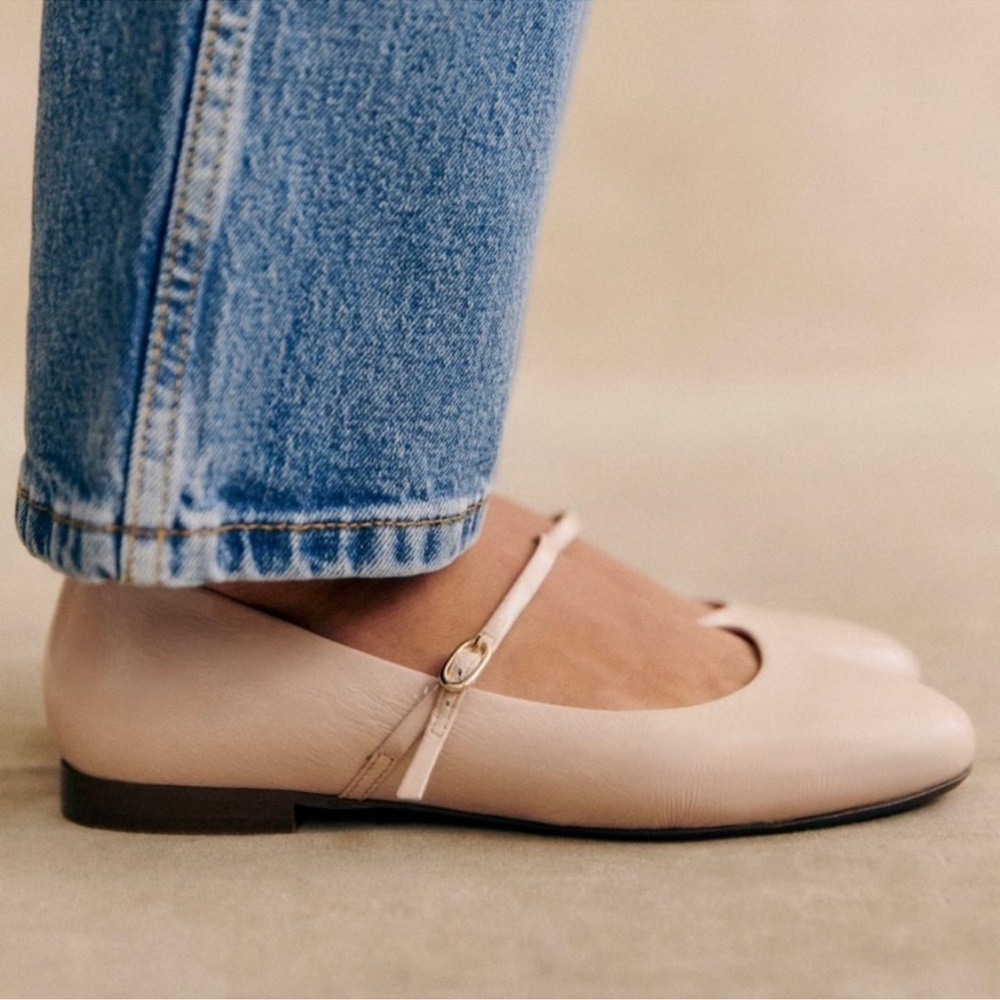 Sézane Meline Low Ballerinas In Light Pink Size 37